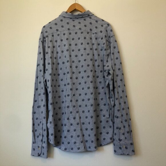 NEW NWT DANIEL CREMIEUX Mens Blue Heather Navy Crown Crest Print Button Down XL - Picture 11 of 13